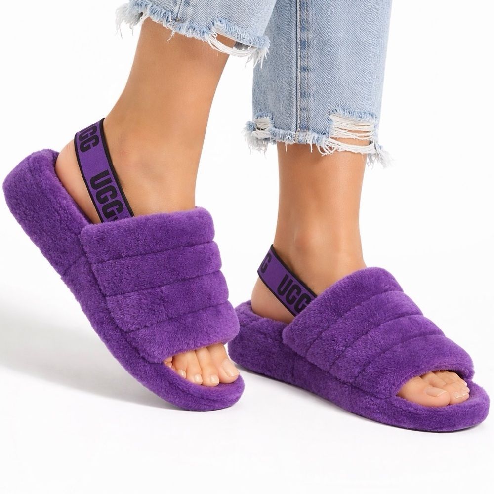 UGG Fluff Yeah Purple Slides Slippers Size 7 Women’s